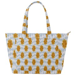 Flowers-gold-blue Back Pocket Shoulder Bag 