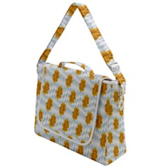 Flowers-gold-blue Box Up Messenger Bag