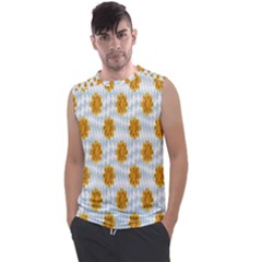 Flowers-gold-blue Men s Regular Tank Top by nate14shop