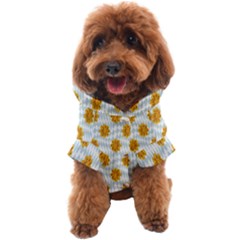 Flowers-gold-blue Dog Coat by nate14shop