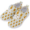 Flowers-gold-blue Kids  Velcro Strap Shoes View2