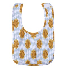 Flowers-gold-blue Baby Bib