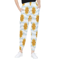 Flowers-gold-blue Tapered Pants