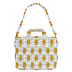 Flowers-gold-blue Macbook Pro Shoulder Laptop Bag (large)