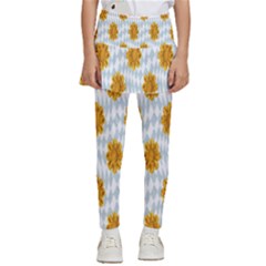 Flowers-gold-blue Kids  Skirted Pants