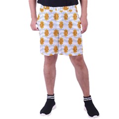 Flowers-gold-blue Men s Pocket Shorts