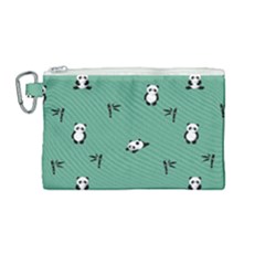 Pandas Canvas Cosmetic Bag (medium) by nate14shop