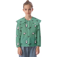 Pandas Kids  Peter Pan Collar Blouse by nate14shop