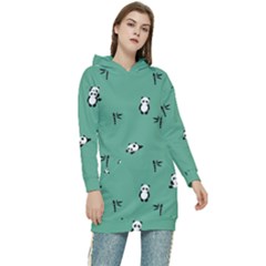 Pandas Women s Long Oversized Pullover Hoodie by nate14shop