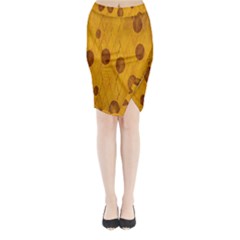 Mustard Midi Wrap Pencil Skirt