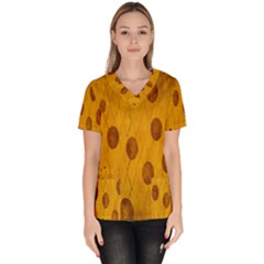 Mustard Women s V-neck Scrub Top by nate14shop