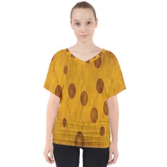 Mustard V-neck Dolman Drape Top by nate14shop