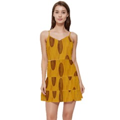 Mustard Short Frill Dress by nate14shop