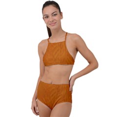 Orange High Waist Tankini Set by nate14shop