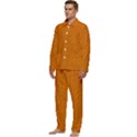 Orange Men s Long Sleeve Velvet Pocket Pajamas Set View3