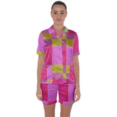 Paper-calor Satin Short Sleeve Pajamas Set