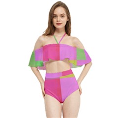 Paper-calor Halter Flowy Bikini Set 