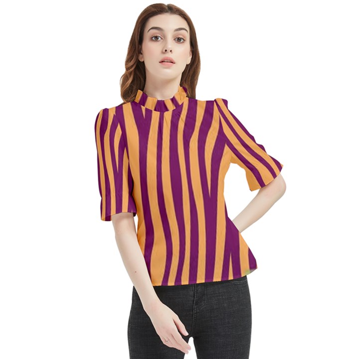 Images Ffiio,tiger Frill Neck Blouse