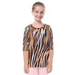 Seamless Zebra Stripe Kids  Quarter Sleeve Raglan Tee