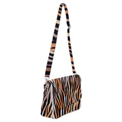 Seamless Zebra Stripe Shoulder Bag With Back Zipper by nate14shop