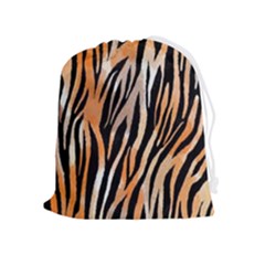 Seamless Zebra Stripe Drawstring Pouch (xl) by nate14shop