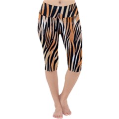 Seamless Zebra Stripe Lightweight Velour Cropped Yoga Leggings by nate14shop