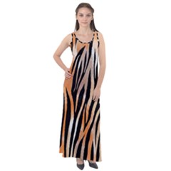 Seamless Zebra Stripe Sleeveless Velour Maxi Dress by nate14shop