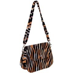 Seamless Zebra Stripe Saddle Handbag by nate14shop