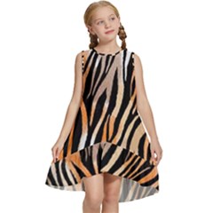 Seamless Zebra Stripe Kids  Frill Swing Dress by nate14shop