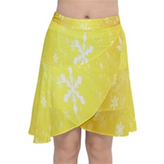 Snowflakes Chiffon Wrap Front Skirt