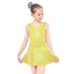 Snowflakes Kids  Skater Dress Swimsuit by nate14shop