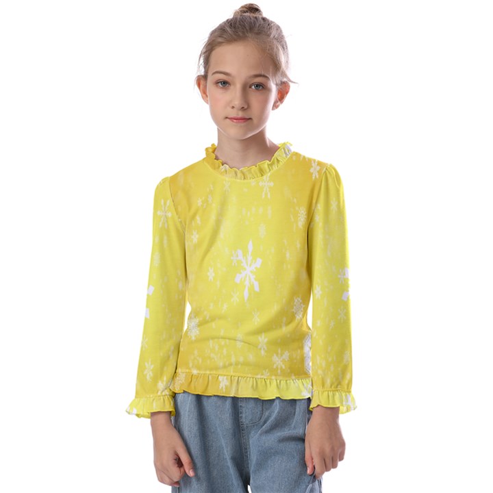 Snowflakes Kids  Frill Detail Tee