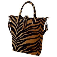 Greenhouse-fabrics-tiger-stripes Buckle Top Tote Bag by nate14shop