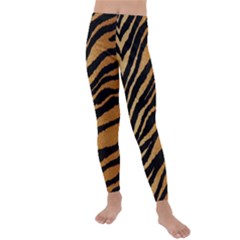 Greenhouse-fabrics-tiger-stripes Kids  Lightweight Velour Leggings by nate14shop