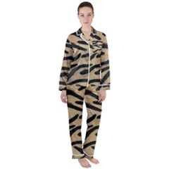 Tiger 001 Satin Long Sleeve Pajamas Set by nate14shop