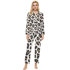 Tiger002 Womens  Long Sleeve Velvet Pocket Pajamas Set