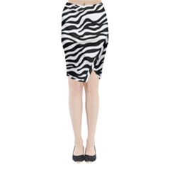 Tiger White-black 003 Jpg Midi Wrap Pencil Skirt by nate14shop