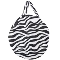 Tiger White-black 003 Jpg Giant Round Zipper Tote by nate14shop