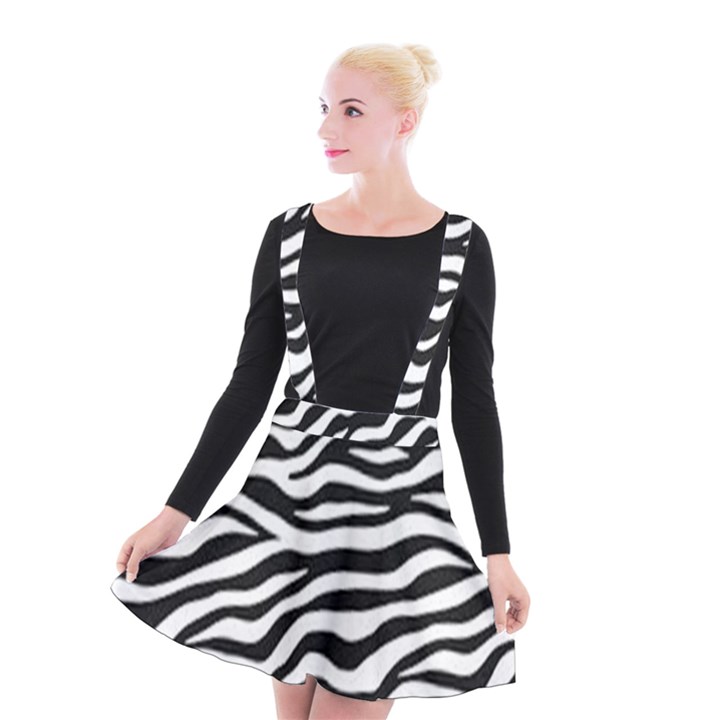 Tiger White-black 003 Jpg Suspender Skater Skirt