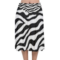 Tiger White-black 003 Jpg Velvet Flared Midi Skirt by nate14shop