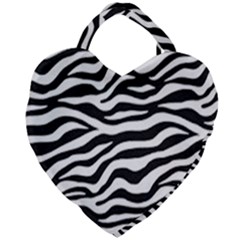 Tiger White-black 003 Jpg Giant Heart Shaped Tote