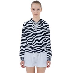 Tiger White-black 003 Jpg Women s Tie Up Sweat by nate14shop