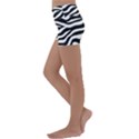 Tiger White-black 003 Jpg Kids  Lightweight Velour Yoga Shorts View2