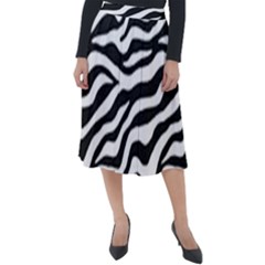 Tiger White-black 003 Jpg Classic Velour Midi Skirt  by nate14shop