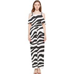 Tiger White-black 003 Jpg Draped Sleeveless Chiffon Jumpsuit by nate14shop