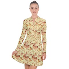 Hot-dog-pizza Long Sleeve Panel Dress by nate14shop