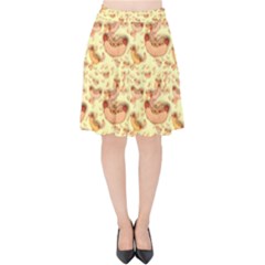 Hot-dog-pizza Velvet High Waist Skirt