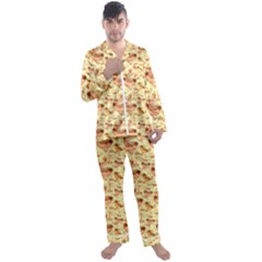 Hot-dog-pizza Men s Long Sleeve Satin Pajamas Set by nate14shop