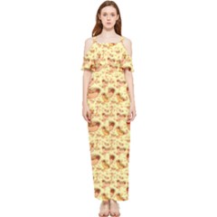 Hot-dog-pizza Draped Sleeveless Chiffon Jumpsuit by nate14shop