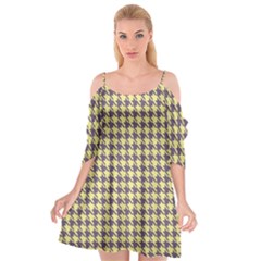 Houndstooth Cutout Spaghetti Strap Chiffon Dress by nate14shop